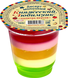 Десерт молочный КНЯЖЕСКИЙ ЛЮБИМЧИК Палитра вкусов с фруктовым желе, без змж, 150г, фотография
