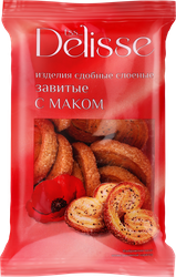 Изделия сдобные слоеные DELISSE завитые с маком, 180г, фотография