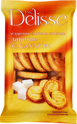 Изделия сдобные слоеные DELISSE завитые с сахаром, 180г, картинка