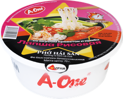 Лапша рисовая A-ONE со вкусом креветок и краба, 70г, изображение