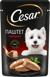 Корм влажный для взрослых собак CESAR Паштет с говядиной, 80г, детальное фото