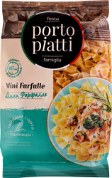 Макароны PORTO PIATTI Мини Фарфалле, группа А высший сорт, 400г, картинка