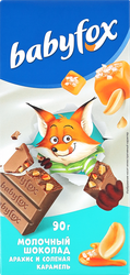 Плитка шоколадная BABYFOX Арахис и карамель, 90г, фотография