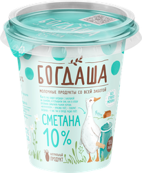 Сметана БОГДАША 10%, без змж, 300г, детальное фото