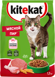 Изображение товара Корм сухой для кошек KITEKAT Мясной пир, 1,3кг