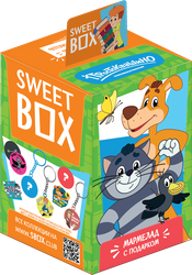 Мармелад жевательный SWEET BOX Простоквашино, апельсин/яблоко/клубника/персик/манго, с подарком, 10г, фото