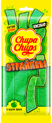 Мармелад экструдированный CHUPA CHUPS Страйпсы со вкусом зеленого яблока, 120г, изображение