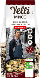 Суп YELLI Мисо, с вакаме, грибами шиитаке и рисом, 100г, детальное фото