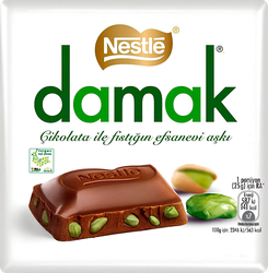 Плитка шоколадная NESTLE Damak с орехами, 60г, крупный план
