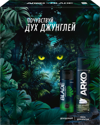 Набор подарочный ARKO Пена для бритья Anti-Irritation+Дезодорант мужской BLADE Green Dream, фото