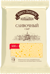 Сыр полутвердый БРЕСТ-ЛИТОВСК Сливочный 50%, без змж, 500г, картинка