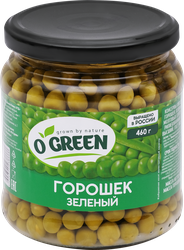 Горошек зеленый O'GREEN мозговых сортов, 460г, вид
