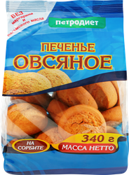 Изображение товара Печенье овсяное ПЕТРОДИЕТ на сорбите, 340г