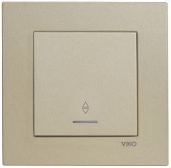 Переключатель 1-клавишный Viko Novella 4786 бронзовый, детальное фото