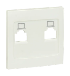 Панель лицевая ВАЛЕНСИЯ розетки RJ-45 2-МЕСТНАЯ жемчуг, крупный план