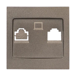 Розетка ВАЛЕНСИЯ EKF лицевая панель RJ-45 1-местная графит, картинка