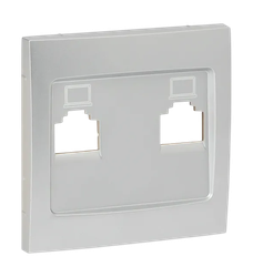 Панель лицевая ВАЛЕНСИЯ розетки RJ-45 2-местная сталь, вид