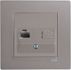 Розетка RJ-11 Viko Novella 4796 антрацит, вид