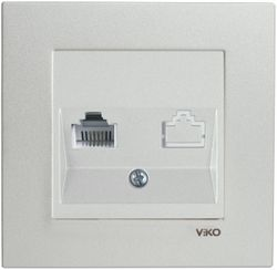 Розетка RJ-11 1 пост Viko Novella белый, фотография