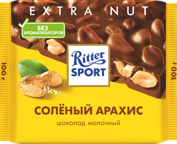 Шоколад молочный RITTER SPORT Соленый арахис, 100г, фото