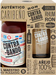Ром CONTRABANDO 5 лет 40%, со стаканом, п/у, 0.7л, изображение