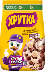 Изображение товара Готовый завтрак ХРУТКА Duo, шоколадный обогащенный кальцием, 200г