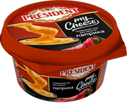 Сыр плавленый PRESIDENT My Cheese Паприка, для закусок 51%, без змж, 125г, фотография