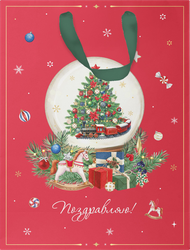 Пакет подарочный CITY HOME TRADE New Years Joy 19х14х9см, эффект, вид