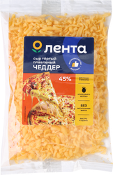 Сыр плавленый ЛЕНТА Чеддер 45%, тертый, без змж, 150г, картинка