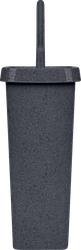 Набор для туалета SPIN&CLEAN Stone, ершик+подставка, закрытый, темный камень, Арт. SC340911026, картинка