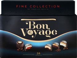 Набор конфет подарочный BON VOYAGE PREMIUM ассорти, синяя коробка в сумочке, 370г, фото