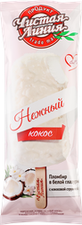 Мороженое ЧИСТАЯ ЛИНИЯ Нежный кокос, пломбир в белой глазури с кокосовой стружкой 12%, без змж, эскимо, 62г, картинка