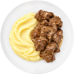Печень индейки CREATIV KITCHEN жареная в сметанном соусе с картофельным пюре, 200г, картинка