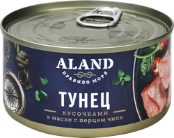 Тунец ALAND в масле с перцем чили, кусочки, 185г, фотография