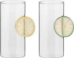Стакан SWENSA Lemonade, прозрачный, стекло, вставка ПВХ, 465мл, Арт. SWKN-G009, изображение