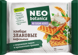 Хлебцы NEO-BOTANICA No sugar added вафельные, злаковые, с творожным сыром и прованскими травами, 75г, фотография
