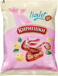 Сухарики хрустящие КИРИЕШКИ Light, со вкусом ветчины и сыра, 33г, вид