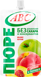 Пюре фруктовое ABC Яблочно-персиковое, 200г, картинка