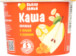 Каша овсяная ВЫБОР СЕМЬИ с грушей и изюмом, 43г, крупный план