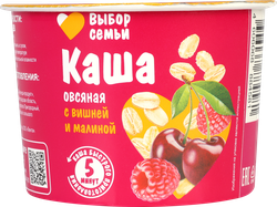 Каша овсяная ВЫБОР СЕМЬИ с вишней и малиной, 43г, вид