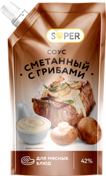 Соус SUPER Сметанный с грибами 42%, 233г, детальное фото