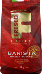 Кофе зерновой FRESCO Arabica Barista, натуральный жареный, 1000г, крупный план
