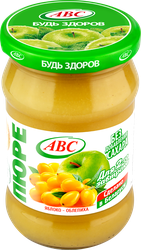 Пюре фруктово-ягодное ABC Яблочно-облепиховое, 280г, вид