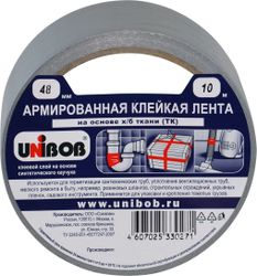 Лента клейкая армированная UNIBOB 48ммх10м, серая, Арт. 41152300, детальное фото