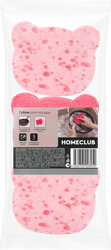 Губка для посуды HOMECLUB Голова медведя, 8,5х7,5х2,8см, Арт. КМ-11-03-084-03, 3шт, изображение