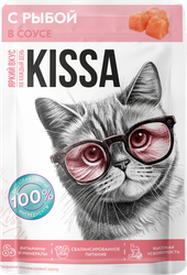 Корм влажный для кошек KISSA с рыбой в соусе, 75г, детальное фото
