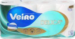 Бумага туалетная VEIRO DELICATE 3 сл 8 рул, детальное фото