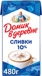 Сливки стерилизованные ДОМИК В ДЕРЕВНЕ 10%, без змж, 480г, изображение
