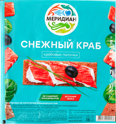 Крабовые палочки МЕРИДИАН Снежный краб (имитация), 200г, детальное фото