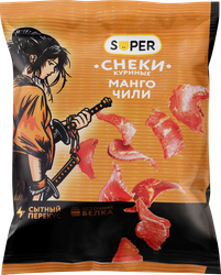 Снеки сырокопченые SUPER Манго, чили, из курицы, 70г, детальное фото